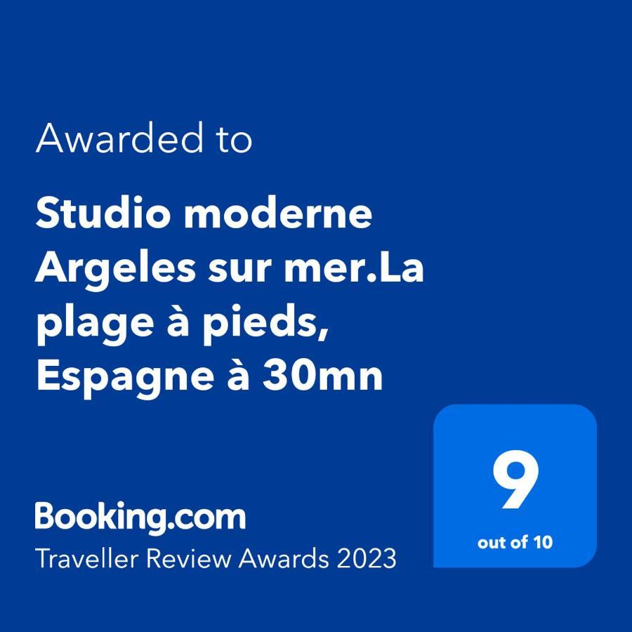 Studio moderne Argeles sur mer.La plage à pieds, Espagne à 30mn Esterno foto